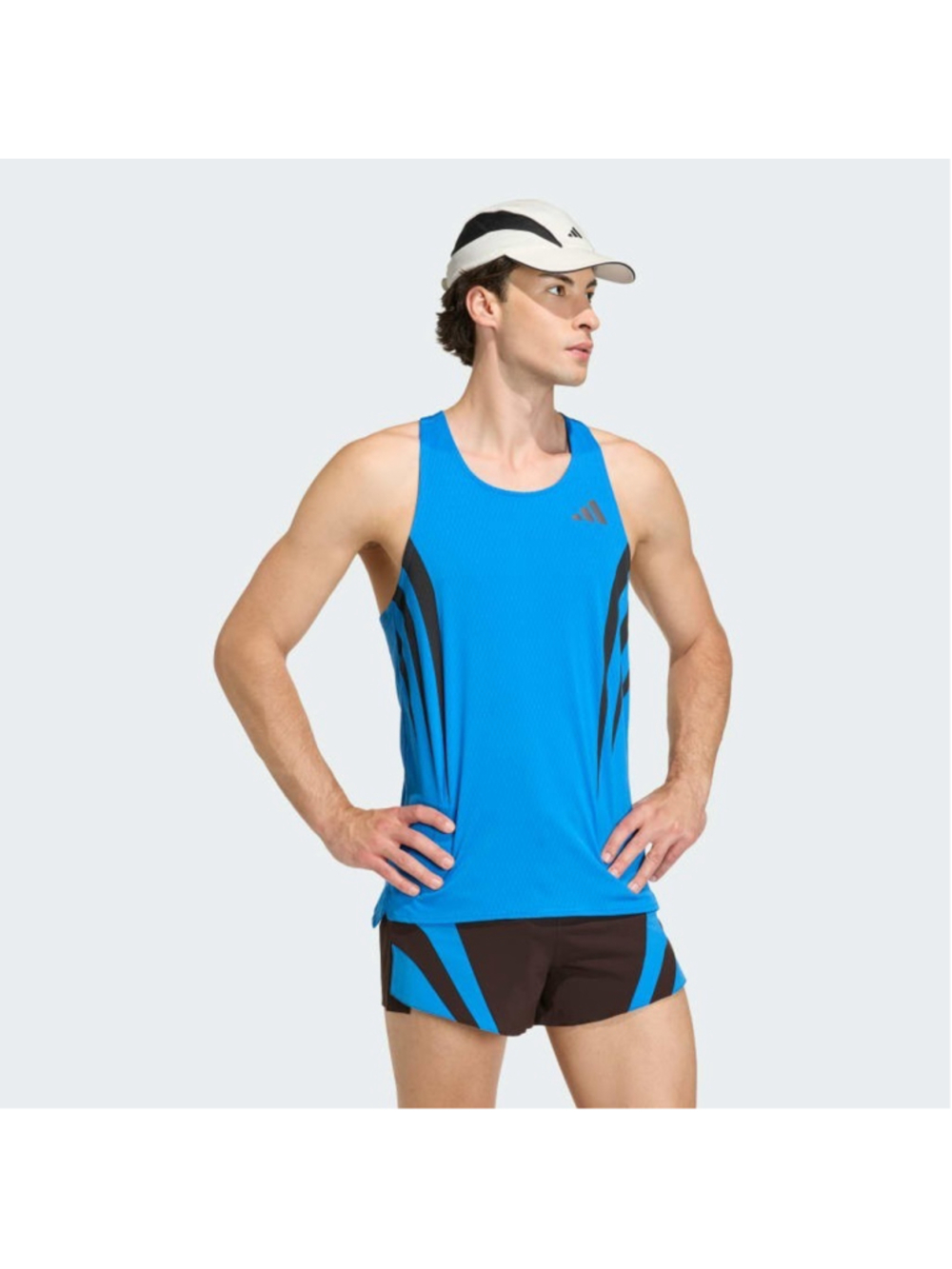 Adidas Adizero Archive Running Singlet Ray Blue KB4332 Men's Size S